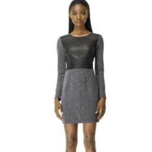 Club Monaco Dayna Herringbone Black Textured Dress